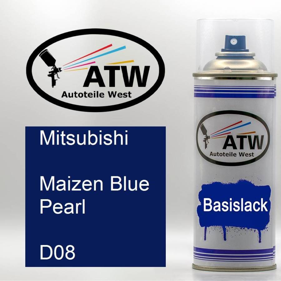 Mitsubishi, Maizen Blue Pearl, D08: 400ml Sprühdose, von ATW Autoteile West.